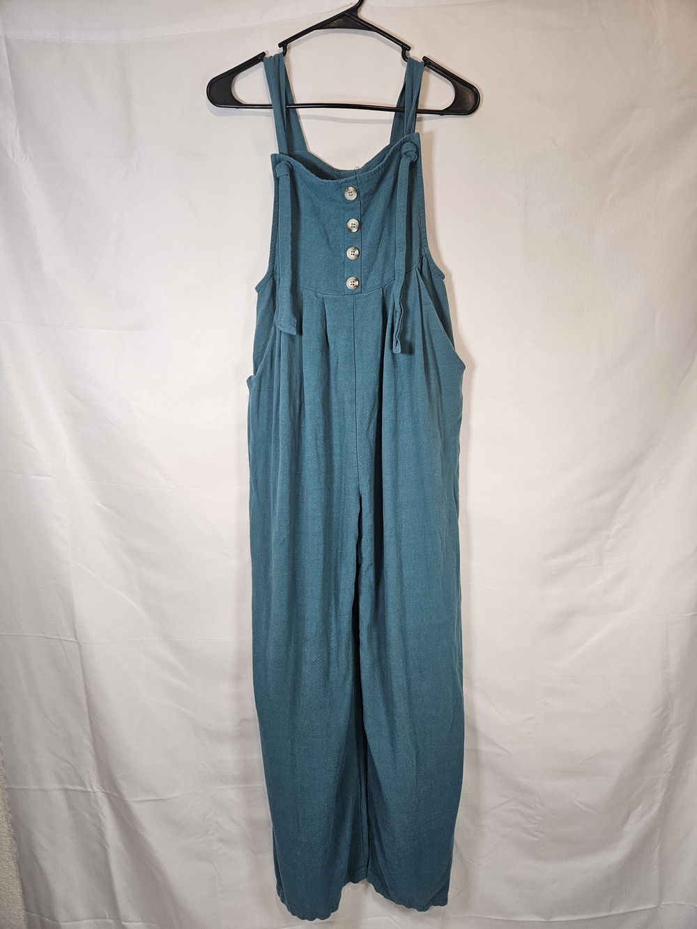 Boden Teal Tie-Shoulder Wide-Leg Jumpsuit - Picture 2 of 6